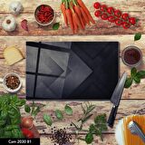 ANTİBAKTERİYEL CAM KESME TAHTASI | BASKILI KESİM TABLASI | 25x35 cm